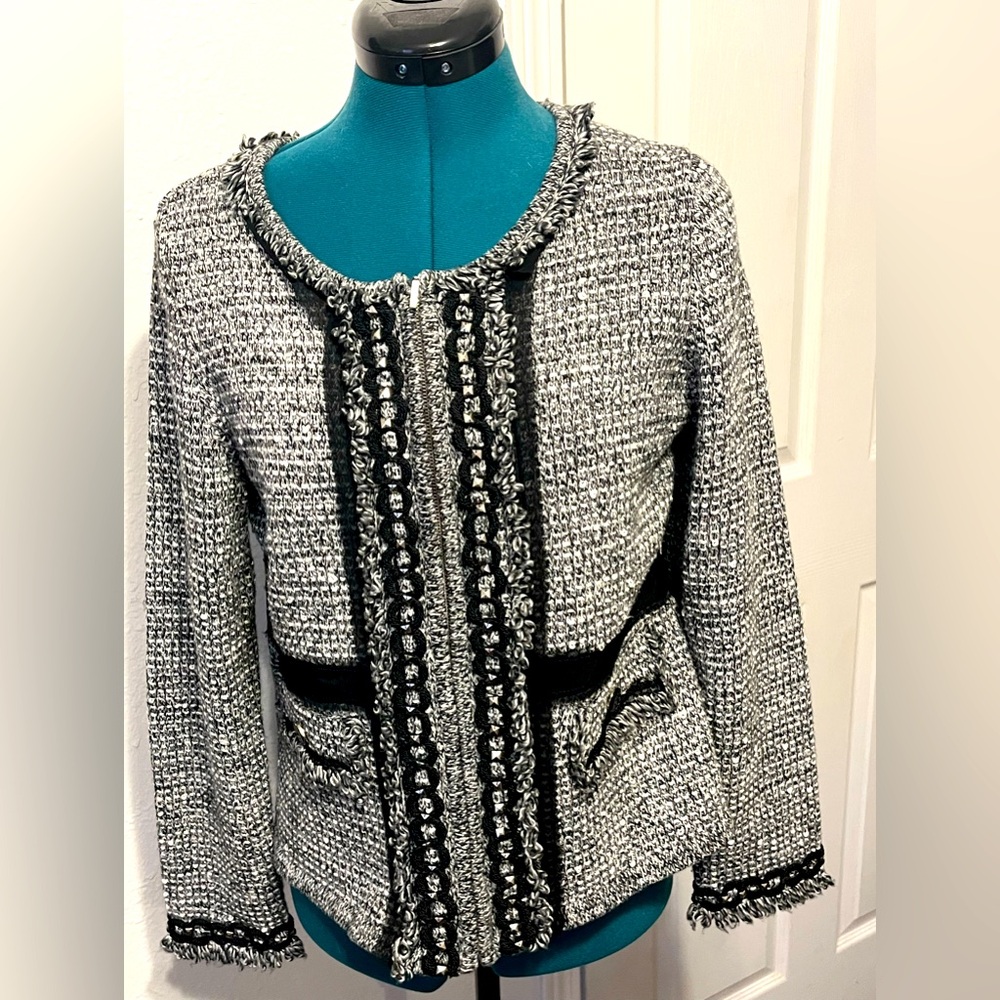 WHBM Studded Tweed Blazer Medium